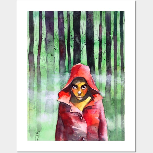 Little red riding woods Wall Art by Andreuccetti Art